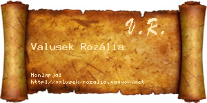Valusek Rozália névjegykártya